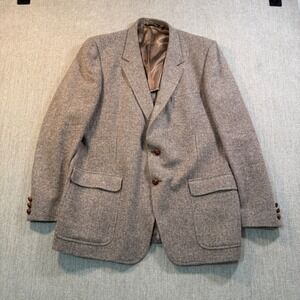 Vintage Kingsridge Pure Wool Tweed Blazer Brown Sport Coat Lukemans 46R